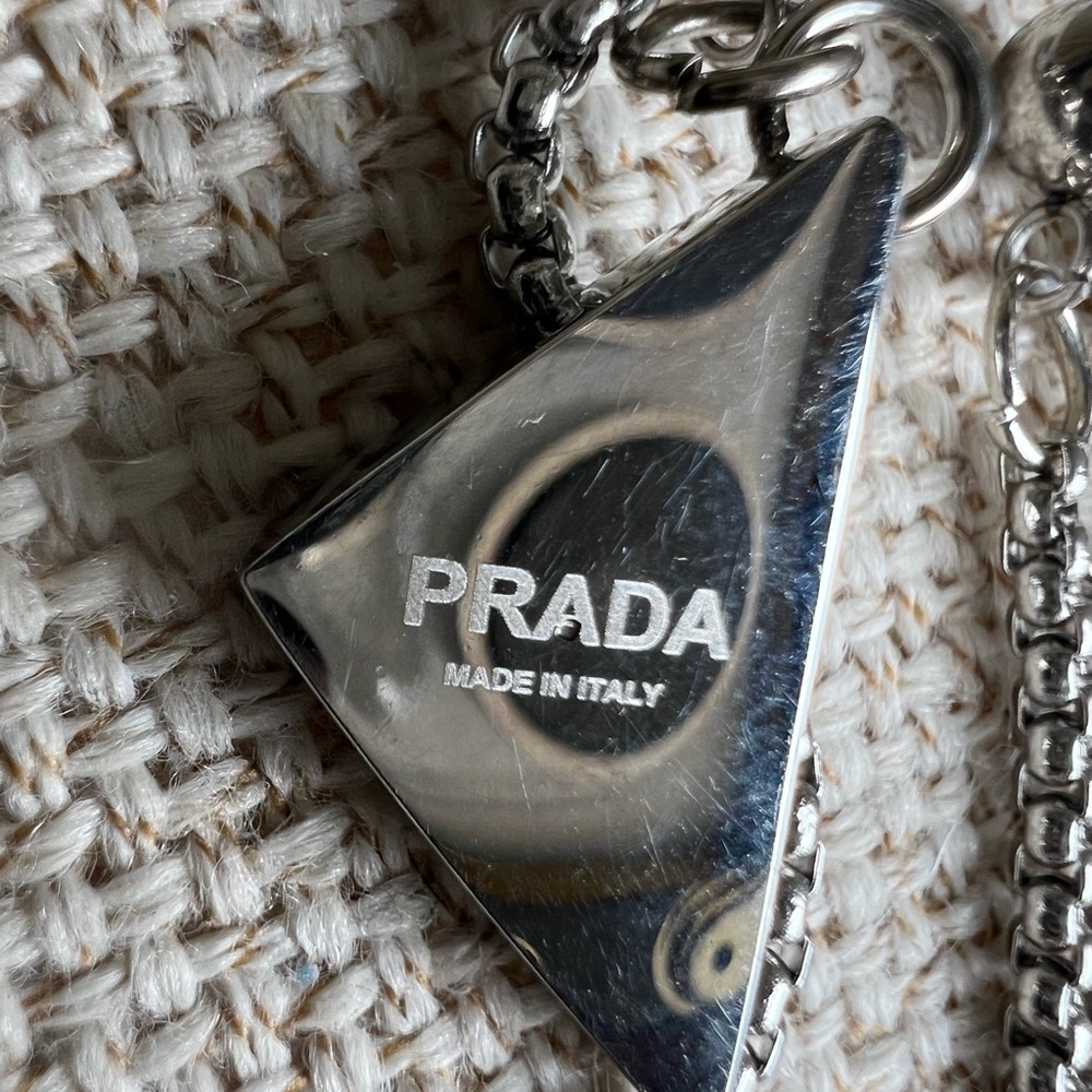 Upcycled vintage Prada Silver zipper pull charm on bracelet - Picture 9 of 10